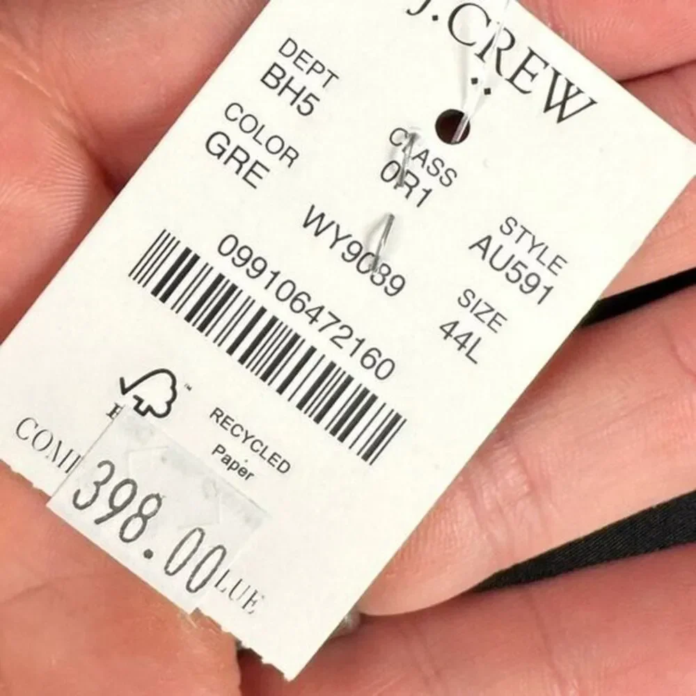 J.Crew Blazer Men 44L Thomson Gray Performance 4-Way Stretch Sport Coat Suit NEW